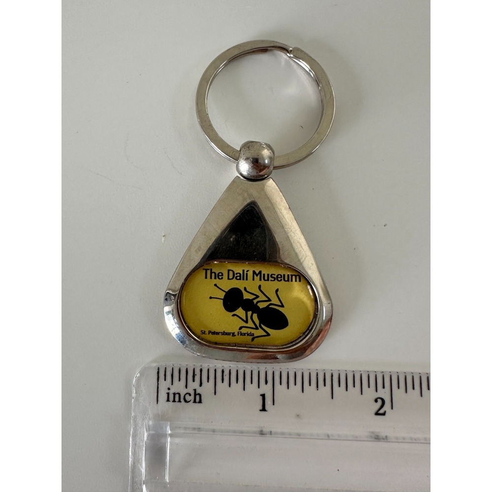 Salvador Dali keychain Museum Silver Tone Ant St Petersburg FL Key Ring - Picture 7 of 7